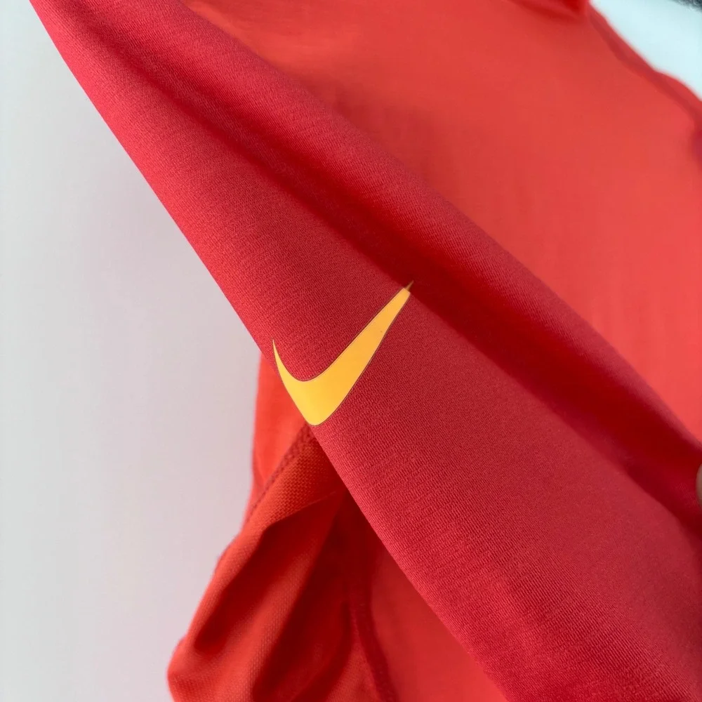 Nike Pro Hyperwarm Top Womens S Red Orange Ombre Long Sleeve Mock Neck Athletic